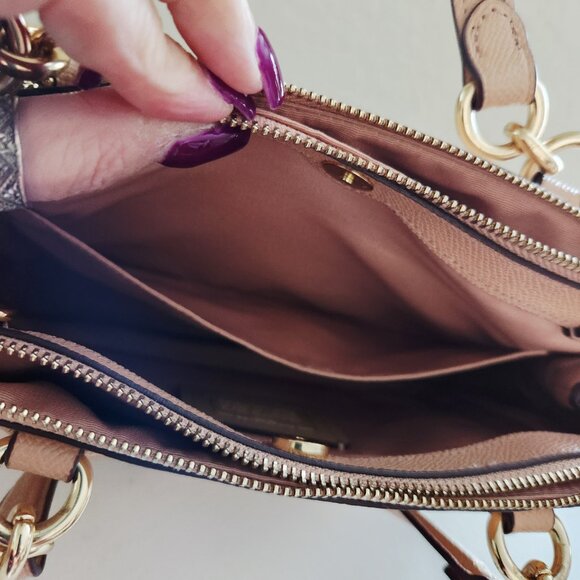 Like New Coach Mini Brooke Blush Leather Shoulder Bag Purse - Picture 16 of 17